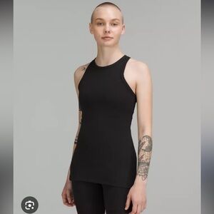 Lululemon Align Hip-length racer back tank, black, size 6. NWOT.